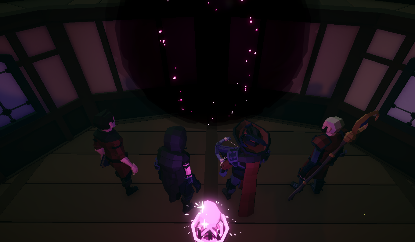 4 players with classes in tavern